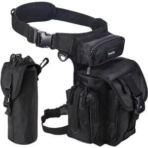 Drop Leg Bag for Men Tactical Metal Detecting Thigh Pack with Water Bottle Pouch